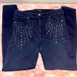 Express Womens Black High Rise Legging With studs 14